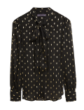 Polka Dot Pussybow Puff Sleeve Blouse