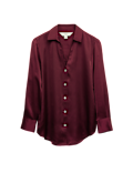 Satin Collared V-Neck Button Through Shirt