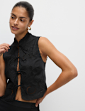 Embroidered Tie Detail Top