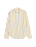 Pure Cotton Striped Collared Shirt