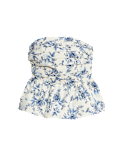 Pure Cotton Floral Bubble Hem Bandeau Top