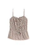 Modal Rich Gingham Tie Front Cami Top