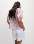 Pure Cotton Textured Striped Top