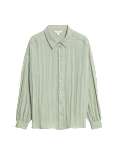 Crinkle Textured Collared Shirt