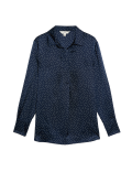 Polka Dot Collared Popover Blouse