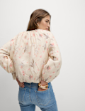 Lyocell Rich Floral Bubble Hem Blouse