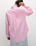 Pure Cotton Striped Collared Shirt