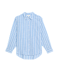 Pure Cotton Striped Collared Shirt