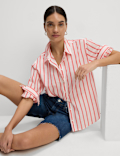 Pure Cotton Striped Collared Shirt