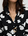 Printed Collared Button Through Blouse