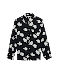 Printed Collared Button Through Blouse