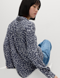 Printed Collared Button Through Blouse