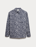 Printed Collared Button Through Blouse