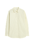 Pure Cotton Collared Button Through Oversized Shirt