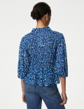 Printed Shirred Shirt