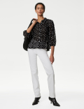 Printed Shirred Shirt