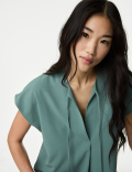 Tie Neck Popover Blouse