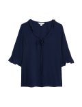 Tie Neck Frill Detail Blouse
