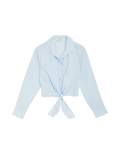 Lyocell Rich Tie Front Shirt with Linen
