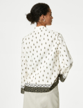 Linen Rich Printed Collared Shirt