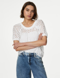 Pure Cotton Broderie Blouse