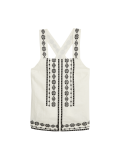 Linen Rich Embroidered Cami Top