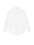 Ramie Broderie Detail Collared Shirt