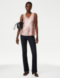 Sequin V-Neck Cami Top