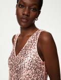 Sequin V-Neck Cami Top
