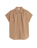 Collared Cap Sleeve Shirt