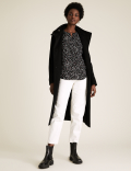 Heart Print Round Neck Long Sleeve Blouse