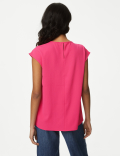 Round Neck Shirred Detail Blouse