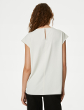 Round Neck Shirred Detail Blouse