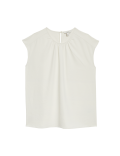 Round Neck Shirred Detail Blouse