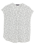 Leaf Print V-Neck Sleeveless Shell Top