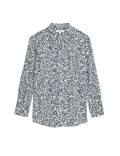 Printed Collared Button Through Blouse
