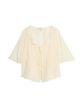 Tie Front Frill Detail Blouse