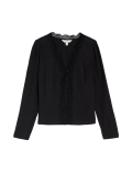 V-Neck Lace Detail Blouse