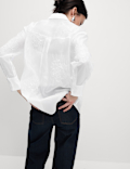 Embroidered Floral Collared Shirt
