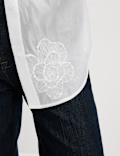 Embroidered Floral Collared Shirt