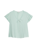 V-Neck Frill Detail Top