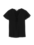 V-Neck Frill Detail Top