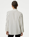 Polka Dot Scarf Neck Blouse
