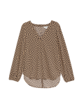 Printed V-Neck Blouse