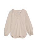 V-Neck Popover Blouse