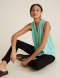 V-Neck Sleeveless Shell Top