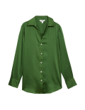 Satin Collared Button Through Shirt