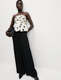 Spot Print Ruched Bandeau Top