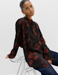 Satin Floral Blouse