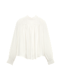 High Neck Blouson Sleeve Blouse